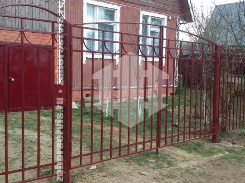 Сварной забор с распашными воротами 40 метров