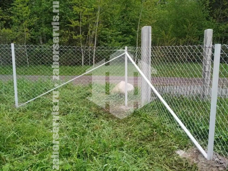 Забор из сетки рабицы оцинкованный 150 метров